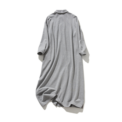 春と夏にぴったり！ ラフで動きやすいポロカラーワンピース　コットン100％　　250303