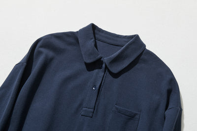 春と夏にぴったり！ ラフで動きやすいポロカラーワンピース　コットン100％　　250303