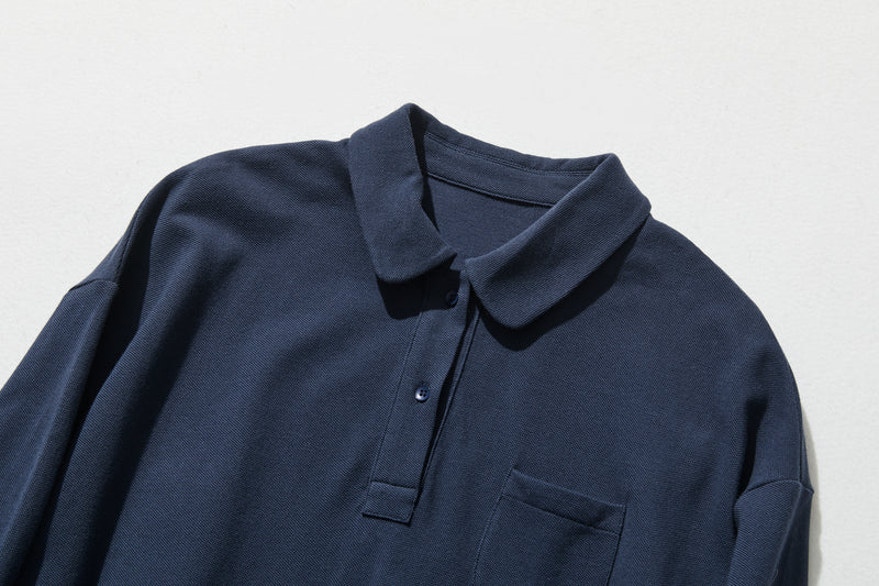 春と夏にぴったり！ ラフで動きやすいポロカラーワンピース　コットン100％　　250303