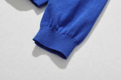 存在感適中的開襟羊毛衫，配色提花，長袖，241001