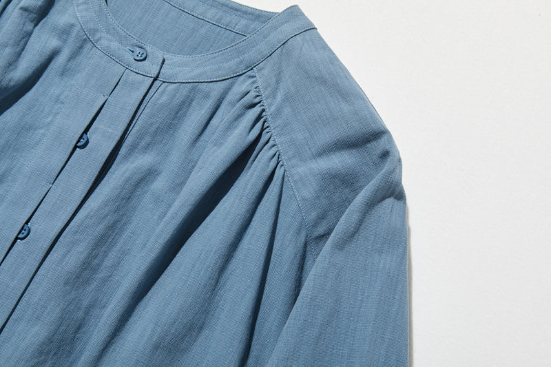 ふんわりした女性らしいシルエットが魅力。秋冬の抜け感ロングワンピース　コットンリネン ワンピース　250912-1
