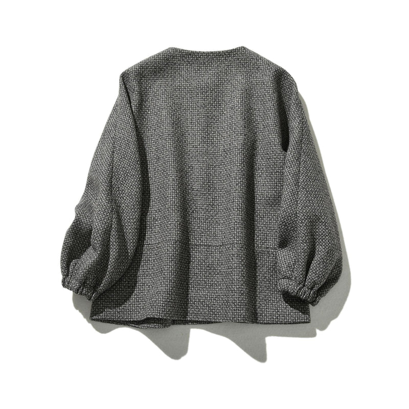 お洒落可愛いを格上げするツイードアウター　ジャケット　ウール混　裏地付き　231207-1