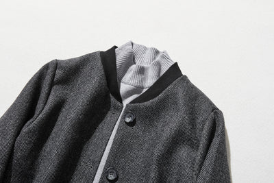これからの季節の主役アウター　ウール混ヘリンボーン織生地　ブルゾン　コート 　231013