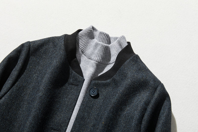 これからの季節の主役アウター　ウール混ヘリンボーン織生地　ブルゾン　コート 　231013