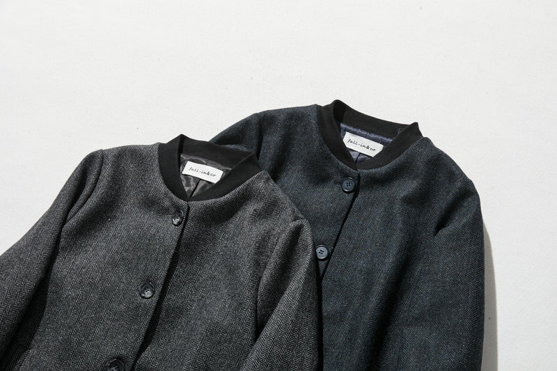 これからの季節の主役アウター　ウール混ヘリンボーン織生地　ブルゾン　コート 　231013