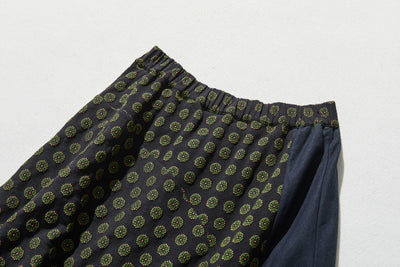 上品に個性を纏う　異素材切替スカート　フレアスカート 240305-1