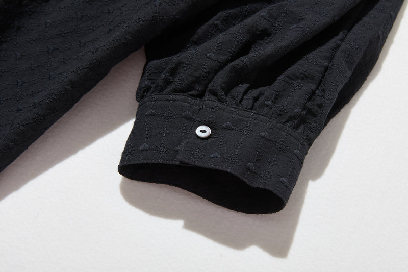 ふんわり優美な刺繍が魅力のコットンプルオーバー 7分袖　コットン100％　 250806-2