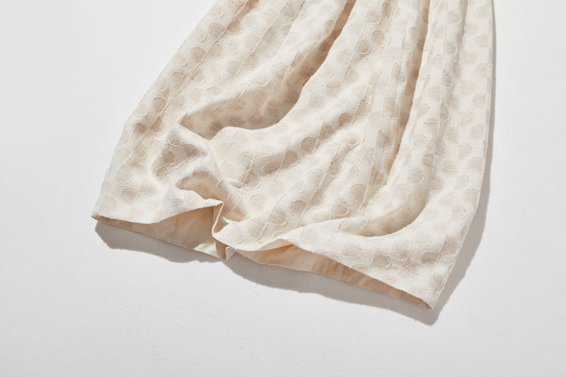 【ヴィンテージモダンなシルエット】コットンリネン素材 バルーンスカート 　ロングスカート　裏地付き　250910-1