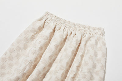 【ヴィンテージモダンなシルエット】コットンリネン素材 バルーンスカート 　ロングスカート　裏地付き　250910-1