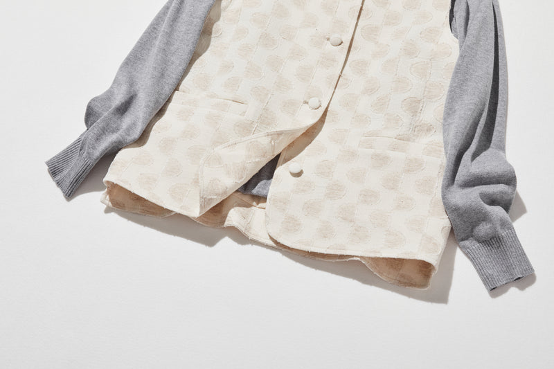 Versatile vest for all seasons: Cotton linen vest with lining (250909-1)