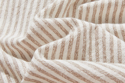 大人可愛い！ヴィンテージモードなストライプコットンリネンシャツ　250906