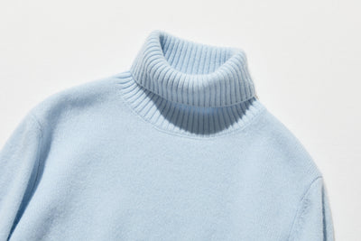 "Simple but stylish on its own" 100% Cashmere Turtleneck Sweater, Thick, 241016-6