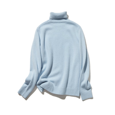 "Simple but stylish on its own" 100% Cashmere Turtleneck Sweater, Thick, 241016-6