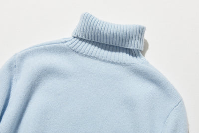 "Simple but stylish on its own" 100% Cashmere Turtleneck Sweater, Thick, 241016-6