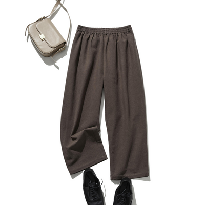 Cotton linen pants with a natural texture and pockets (250202)