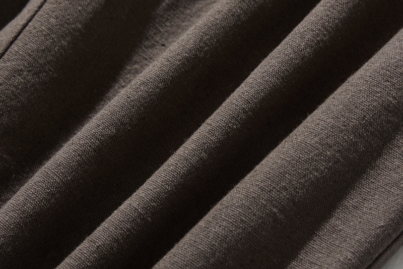 Cotton linen pants with a natural texture and pockets (250202)