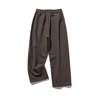 Cotton linen pants with a natural texture and pockets (250202)