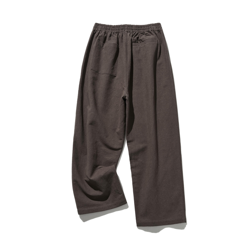 Cotton linen pants with a natural texture and pockets (250202)