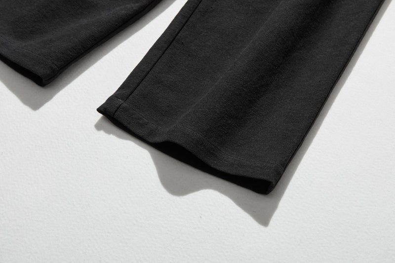 Cotton linen pants with a natural texture and pockets (250202)