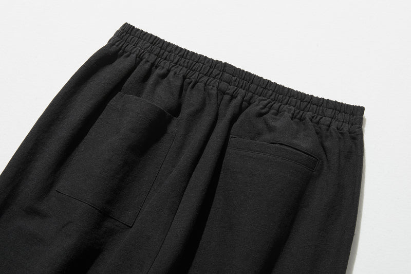 Cotton linen pants with a natural texture and pockets (250202)