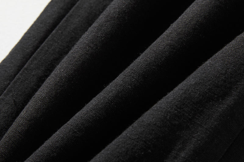 Cotton linen pants with a natural texture and pockets (250202)