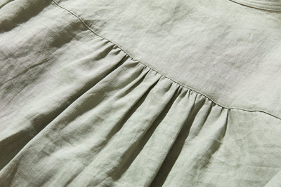 他にないデザイン♪バンドカラリネンシャツ　リネン100％　長袖　　230923