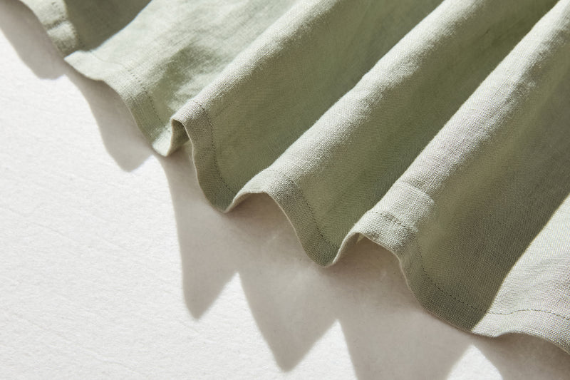 他にないデザイン♪バンドカラリネンシャツ　リネン100％　長袖　　230923