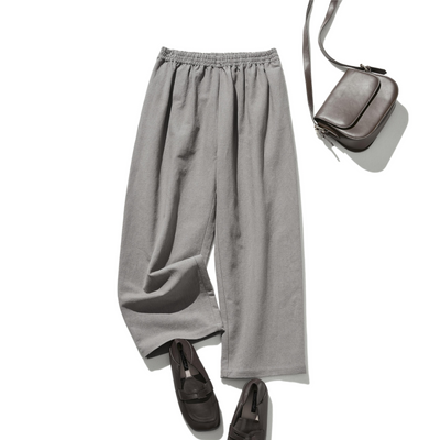 Cotton linen pants with a natural texture and pockets (250202)