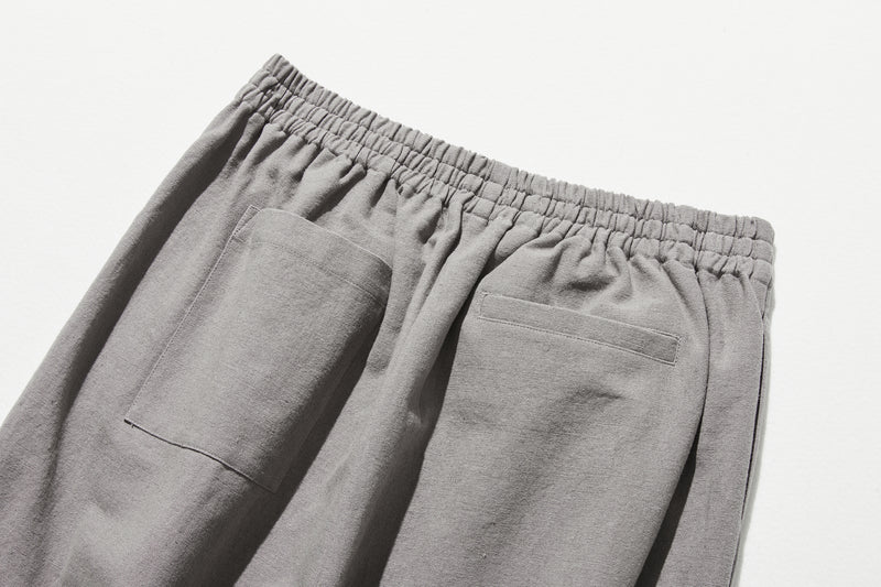 Cotton linen pants with a natural texture and pockets (250202)