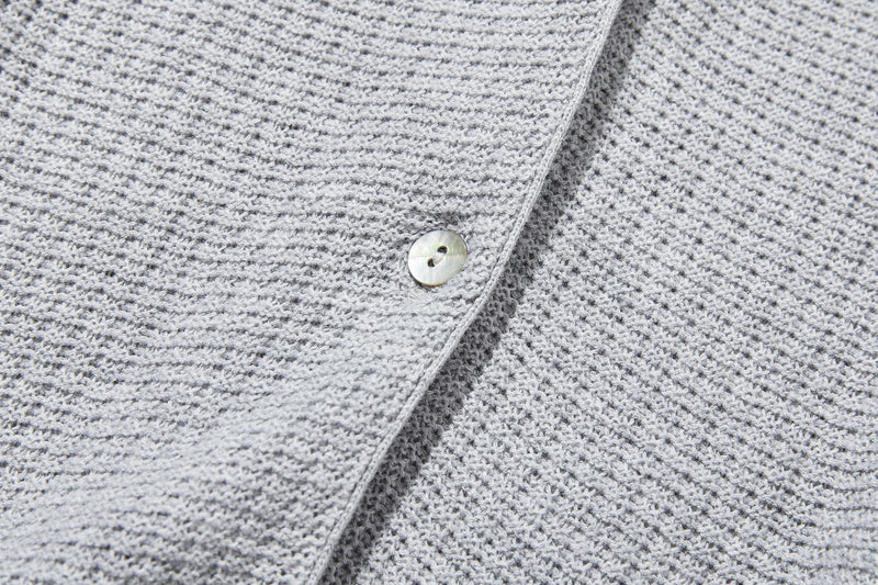 季節の移り変わりに寄り添う　コットン100％カーディガン　ニット　ライトグレー250917-1