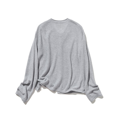 季節の移り変わりに寄り添う　コットン100％カーディガン　ニット　ライトグレー250917-1