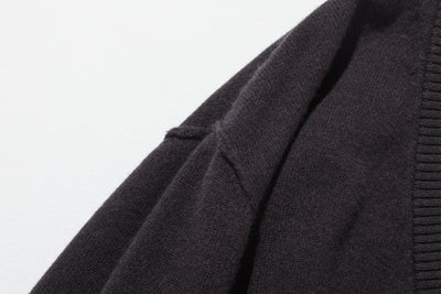 Warm and cozy. Shetland wool oversized sweater, V-neck sweater 251105