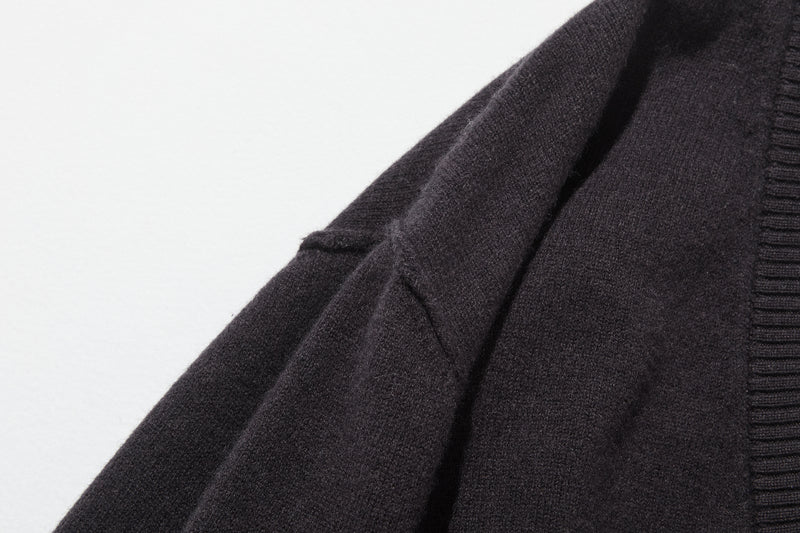 Warm and cozy. Shetland wool oversized sweater, V-neck sweater 251105