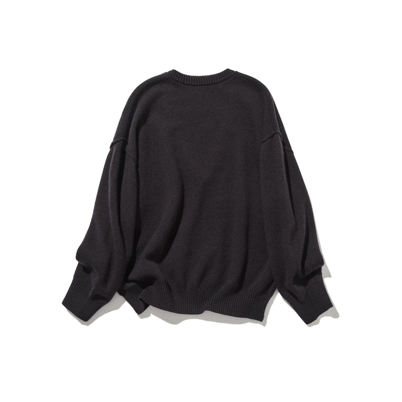 Warm and cozy. Shetland wool oversized sweater, V-neck sweater 251105