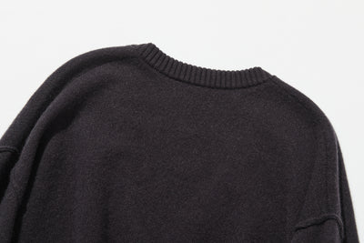Warm and cozy. Shetland wool oversized sweater, V-neck sweater 251105