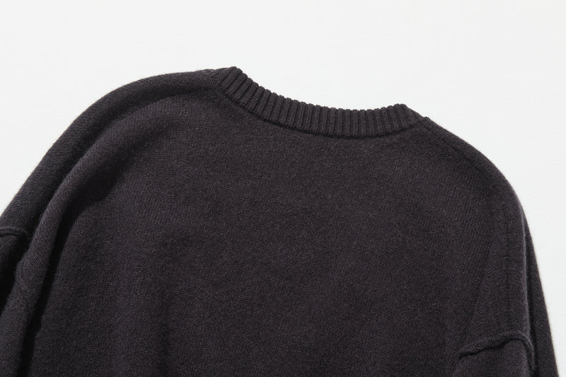 Warm and cozy. Shetland wool oversized sweater, V-neck sweater 251105