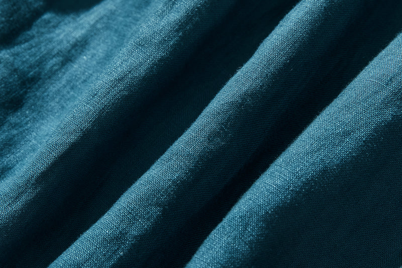 他にないデザイン♪バンドカラリネンシャツ　リネン100％　長袖　　230923