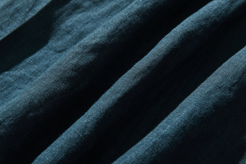 他にないデザイン♪バンドカラリネンシャツ　リネン100％　長袖　　230923