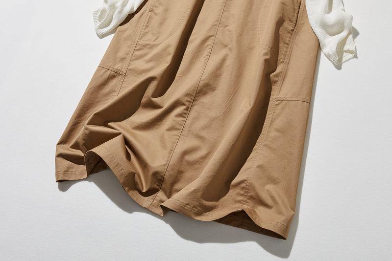 シンプルだから着まわしやすいジャパースカート　ワンピース　ブラック　250211-1