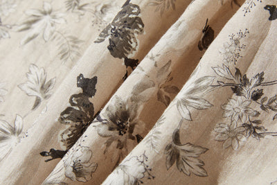 上質で大人デザイントップス　半袖　フレンチスリーブ ブラウス　麻100％　配色シャツ　250807-1