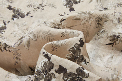 上質で大人デザイントップス　半袖　フレンチスリーブ ブラウス　麻100％　配色シャツ　250807-1