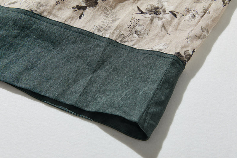 通年愛用できる綿裏地付 上質リネンカート ロングスカート　ギャザースカート 250808-1