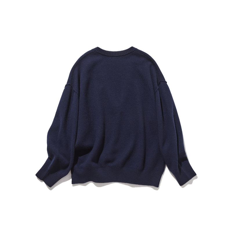Warm and cozy. Shetland wool oversized sweater, V-neck sweater 251105