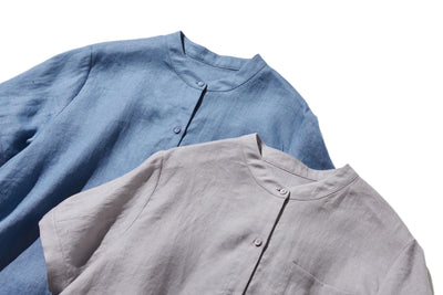 夏に嬉しい通気性◎ 上質リネンの半袖シャツ 羽織りコーデにも　リネン100％　　 250513