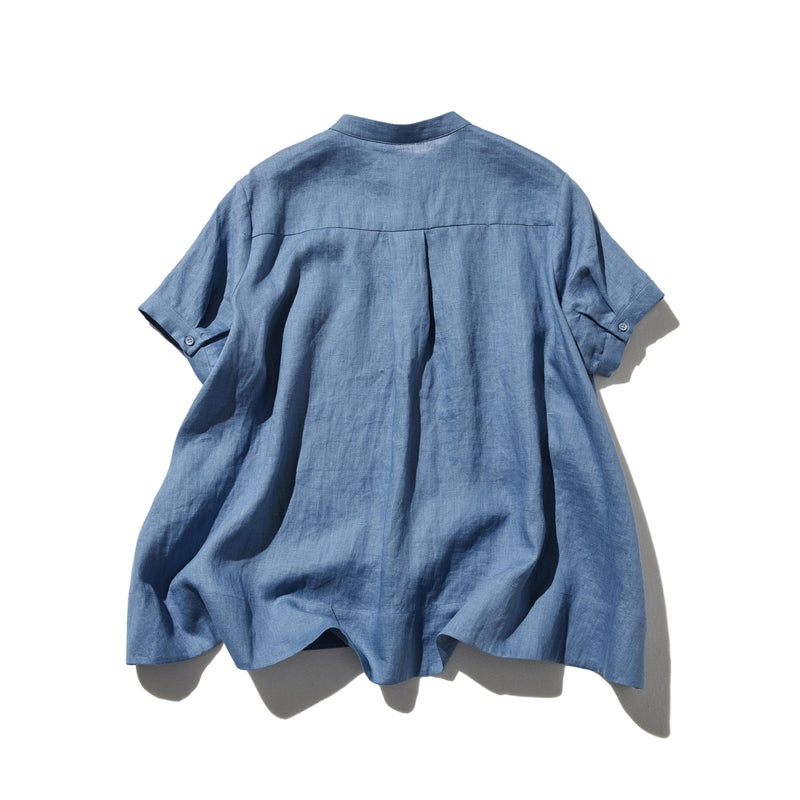 夏に嬉しい通気性◎ 上質リネンの半袖シャツ 羽織りコーデにも　リネン100％　　 250513