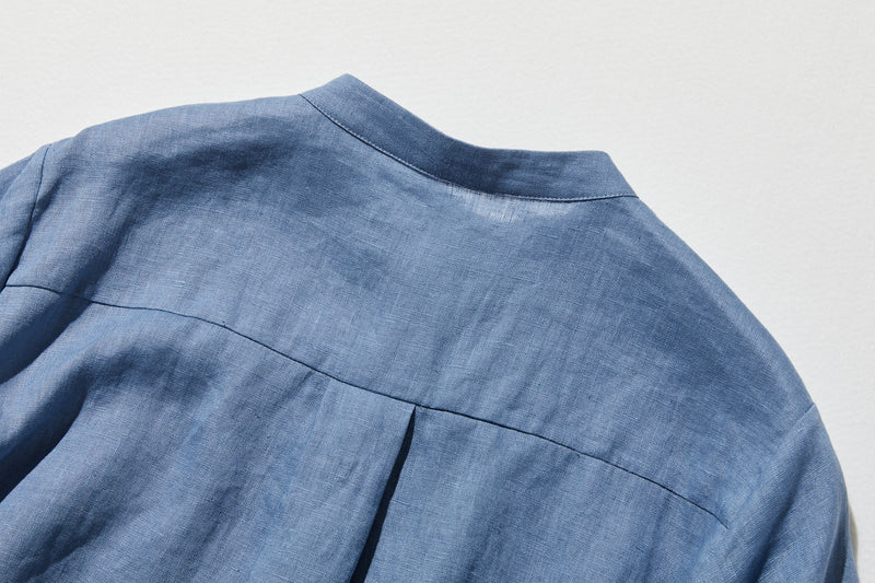 夏に嬉しい通気性◎ 上質リネンの半袖シャツ 羽織りコーデにも　リネン100％　　 250513