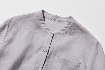 夏に嬉しい通気性◎ 上質リネンの半袖シャツ 羽織りコーデにも　リネン100％　　 250513