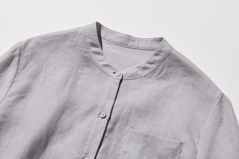 夏に嬉しい通気性◎ 上質リネンの半袖シャツ 羽織りコーデにも　リネン100％　　 250513