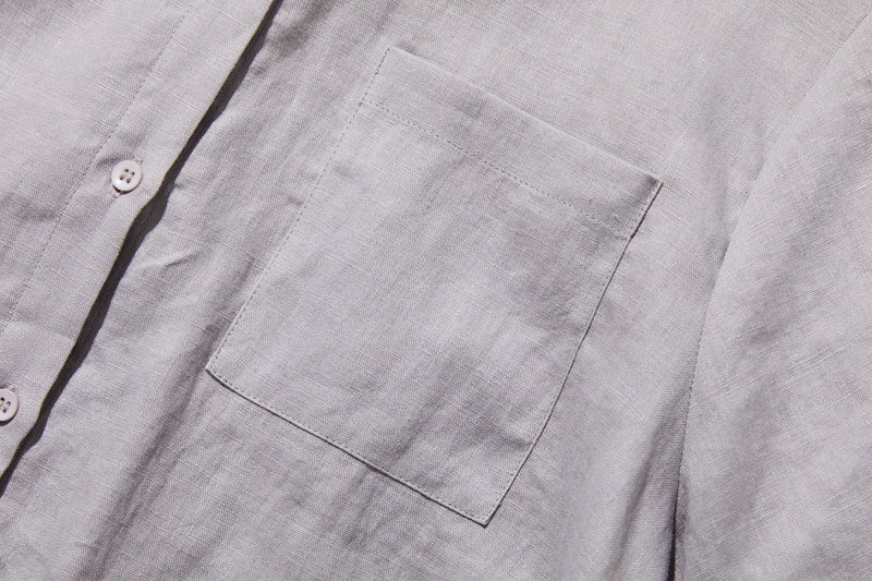 夏に嬉しい通気性◎ 上質リネンの半袖シャツ 羽織りコーデにも　リネン100％　　 250513