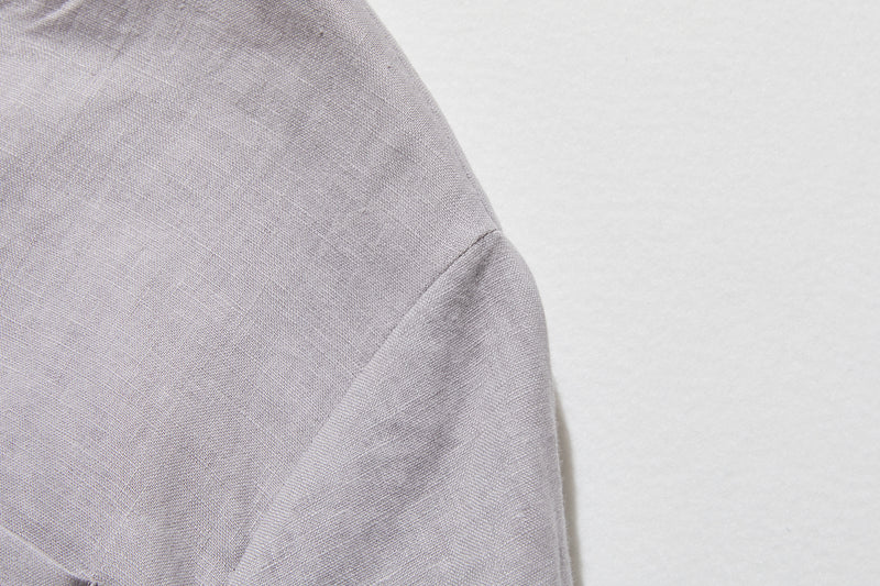 夏に嬉しい通気性◎ 上質リネンの半袖シャツ 羽織りコーデにも　リネン100％　　 250513